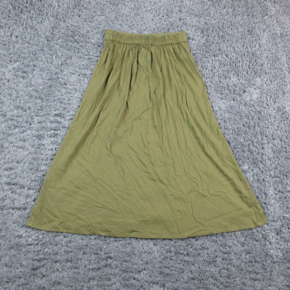 Market & Spruce Skirt Womens Medium Petite Green Button Front Midi Rayon NWT - Picture 15 of 16